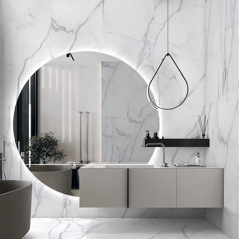 azulejos blancos grandes para los baños